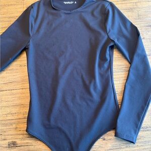 Abercrombie & Fitch Black Long Sleeve Bodysuit
